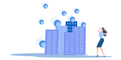 illustrazione che descrive uno scenario di potenziali danni da catastrofi naturali